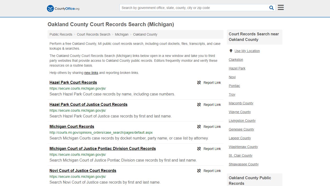 Oakland County Court Records Search (Michigan)